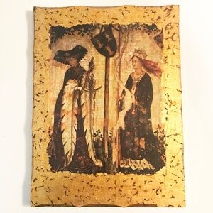 Antique Painting on Gold Leaf Wood Panel